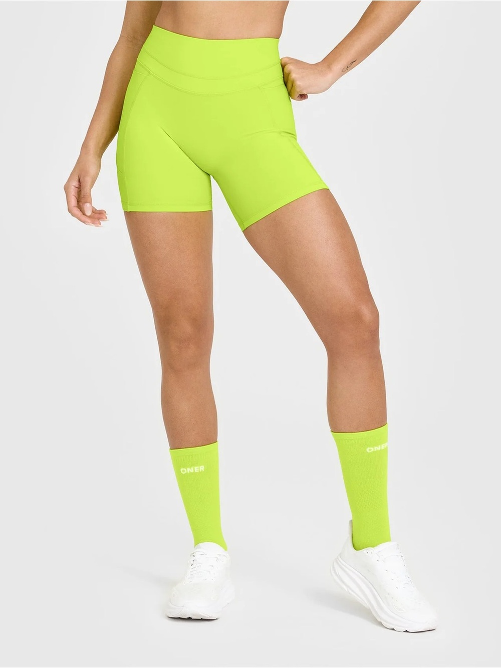 Oner Active Neon Lime High-Waist Bike Shorts